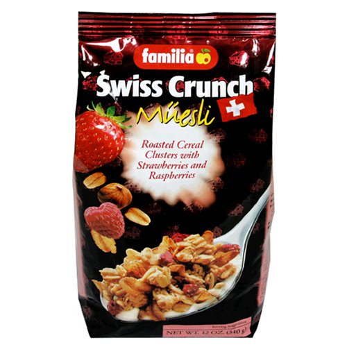 Familia Swiss Crunch, Muesli with Strawberries and Rasberries, 12-Ounce Bags (Pack of 10) by Familia