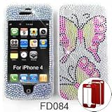 Apple iPhone 4 – 4S (AT&T/Verizon/Sprint) Full Diamond Crystal, Two Butterflies on White Rhinestones/Diamond/Bling – Hard Case/Cover/Faceplate/Snap On/Housing Reviews