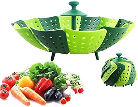 Lotus Folding Non-scratch Steamer Basket - Kitchen Cooking Tool Cookware for Fruit,Vegetable Steamer Basket