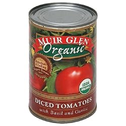 Muir Glen Organic Diced Tomatoes, Basil & Garlic, 14.5-Ounce Cans (Pack of 12)