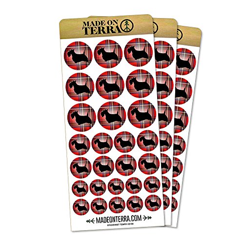 Scottie Dog on Red Plaid Scottish Terrier Removable Matte Sticker Sheets Set