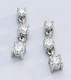 14K White Gold 1.00 ctw Diamond Drop Earrings