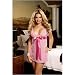 Elegant Moments Plus Size Deep V-Neck Polka Dot Baby Doll With Matching G-String 4443X