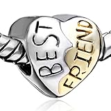 Pugster Best Friends Heart Bead Fits Pandora Charms
