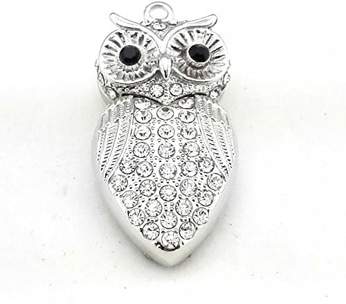 Novelty 16GB Pen Drive Owl Pendant Bird Crystal USB Flash Drive Memory Thumb, Good Gift Idea, Necklace Included