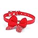 mokingtop Hot Cute Knit Bowknot Adjustable PU Leather Dog Puppy Pet Collars Necklace