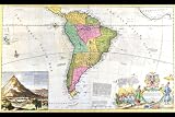 Art Poster, Antique Map of South America - 12x18