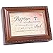 Baptism Cottage Garden Wood Grain Finish Jewelry Music Box - Plays Song Jesus Loves Me