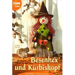 Besenhex und K�rbiskopf. Herbst-Deko mit Naturmaterialien