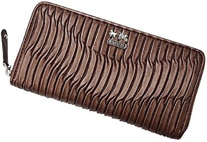 Coach 46481 Madison Gathered Leather Accordion Zip Around Wallet Bronze