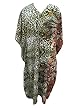 Printed Long Kaftan Womens Satin Caftan Green