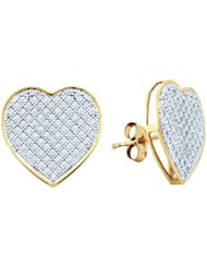 10K White Gold 0.50CT White Diamond Heart Earrings