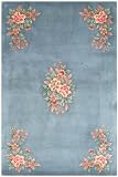Chinese Premiere Superwashed Blue Floral Rugs PSW431
