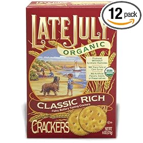 Late July Organic Classic Rich Crackers, 6-Ounce Boxes (Pack of 12)