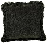 Brentwood Trieste 18-by-18-Inch Fringe Chenille Pillow, Moss