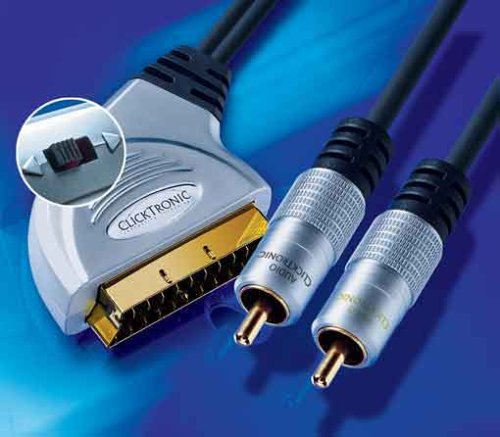 Clicktronik Scart Adapterkabel mit Schalter (in/out) auf 2 x Cinch-Stecker 1,5m Preisvergleich
