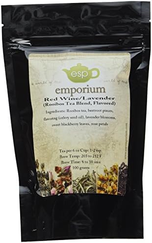 ESP Tea Emporium Rooibos Tea Blend, Red Wine/Lavender, 3.53 Ounce