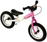 bike*star 30.5cm (12 Inch) Kids Learner Balance Beginner Run Bike Sport - Pink & White
