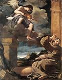 Acrylic Fridge Magnet Guercino St Francis with an Angel Playing Violin