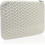 Unik Case White Diamond Foam Splash & Shock Resistant Neoprene Universal Sleeve Zipper Case Bag for All 13" 13-Inch Laptop Notebook / Macbook Pro / Macbook Unibody / Macbook Air / Ultrabook / Chromebook