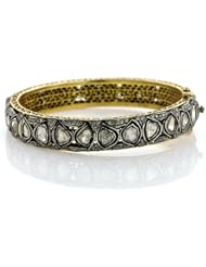 14kt Solid Gold Rose Cut Diamond Bangle Victorian Look Jewelry