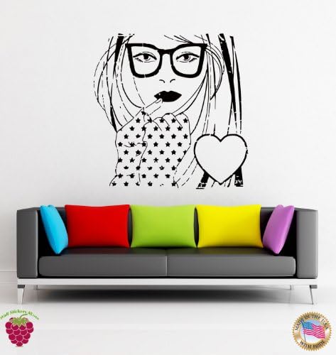 Wall Stickers Hot Girl Teen In Sexy Gloves And Glasses Cool Decor z1896