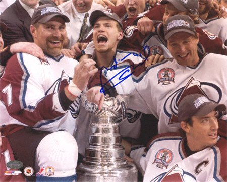 Buy Martin Skoula Colorado Avalanche 2001 Stanley Cup 8x10 Autographed Photograph by Mounted Memories