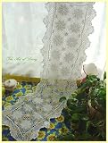 Vintage Hand Crochet Windwheel Long Table Runner15"x50"