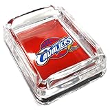 Picture Cleveland Cavaliers Glass Ashtray - Dimensions 3 Inch x 4 Inch - Simulated Black Velvet Botton