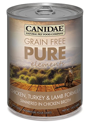 CANIDAE Grain Free PURE Elements Adult Cat Wet Food Chicken, Turkey & Lamb Formula, 13 oz (12-Pack)