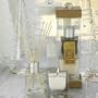 Zodax Luster Home Reed Diffuser Candle Set, Brut Champagne
