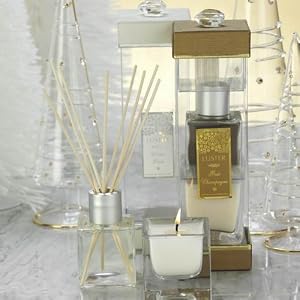 Zodax Luster Home Reed Diffuser Candle Set, Brut Champagne