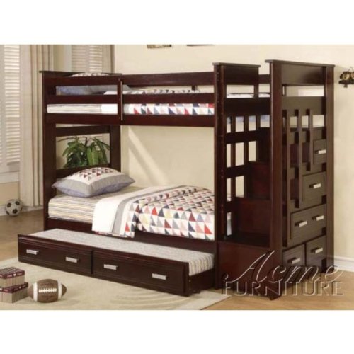 Allentown Twin Bunk BedTwin TrundleStorage by Acme