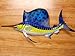 Hand Painted 28" Sailfish Wall Art Sculpture Replica Mount