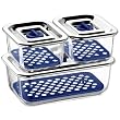WMF 0654249999 Frischhalte- und Serviersystem Set 3-teilig Top Serve, mit Abtropfgitter