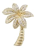 18KT Satin Gold Diamond Palm Broach/Pendant