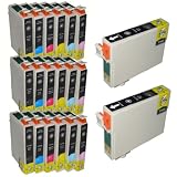 Produkt-Bild: 20 (5 x black - 3 x cyan - 3 x magenta - 3 x yellow - 3 x foto magenta - 3 x foto cyan) kompatible Patronen zu Epson T0801 T0802 T0803 T0804 T0805 T0806 - - passt in die folgenden Drucker: EPSON Stylus Photo R 265, 285, 360, Stylus Photo RX 560, 585, 595, 685 Tintenpatrone