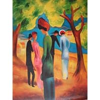 20X24 inch August Macke Oil Painting Woman in Green Jacket