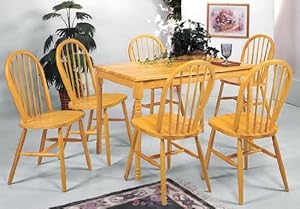 7 Piece Dining Furniture Set With 6 Chairs And Table In A Golden Oak Finish