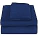 Bare Home Flannel Sheet Set 100% Cotton Twin Extra Long, Velvety Soft Heavyweight - Double Brushed Flannel - Deep Pocket (Twin XL, Dark Blue)