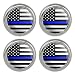 Thin Blue Line American Flag Metal Craft Sewing Novelty Buttons - Set of 4