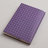 plus Orange『印傳のような紙のブックカバー』フリーサイズ　七宝「藤紫／スミ」