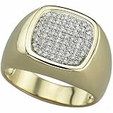 0.33 Ct.T.W. Round Brilliant Cut Diamonds, 14Kt. Yellow Gold. Blanket of Diamond Men's Ring