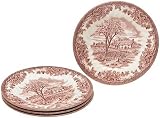 Churchill China Brook Pink 8-Inch Salad Plates, Set of 4