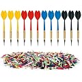 12 Standard-Pfeile mit 500 bunten Dartspitzen 1/4 BSF