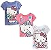 Hello Kitty Little Girls' Value Pack T-Shirt Shirts, Purple/Pink/White, 5