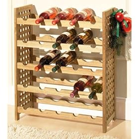 Modern Wooden Storage Holder Shelf 25 Bottle Wine Rack