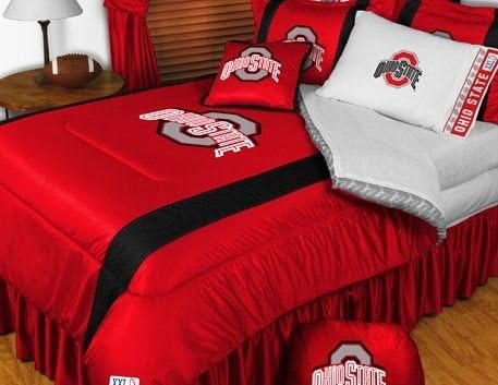 Ohio State Buckeyes NCAA Bedding - Sidelines Comforter and Sheet Set Combo