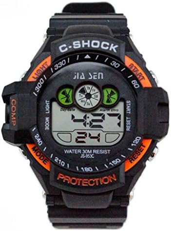 Fashion Design Military LED Colorful Light Electronic Sport Watches For For 7-15 Years Old Boys Unisex Orange