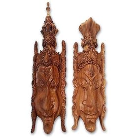 'Rama and Sita,' masks (pair)